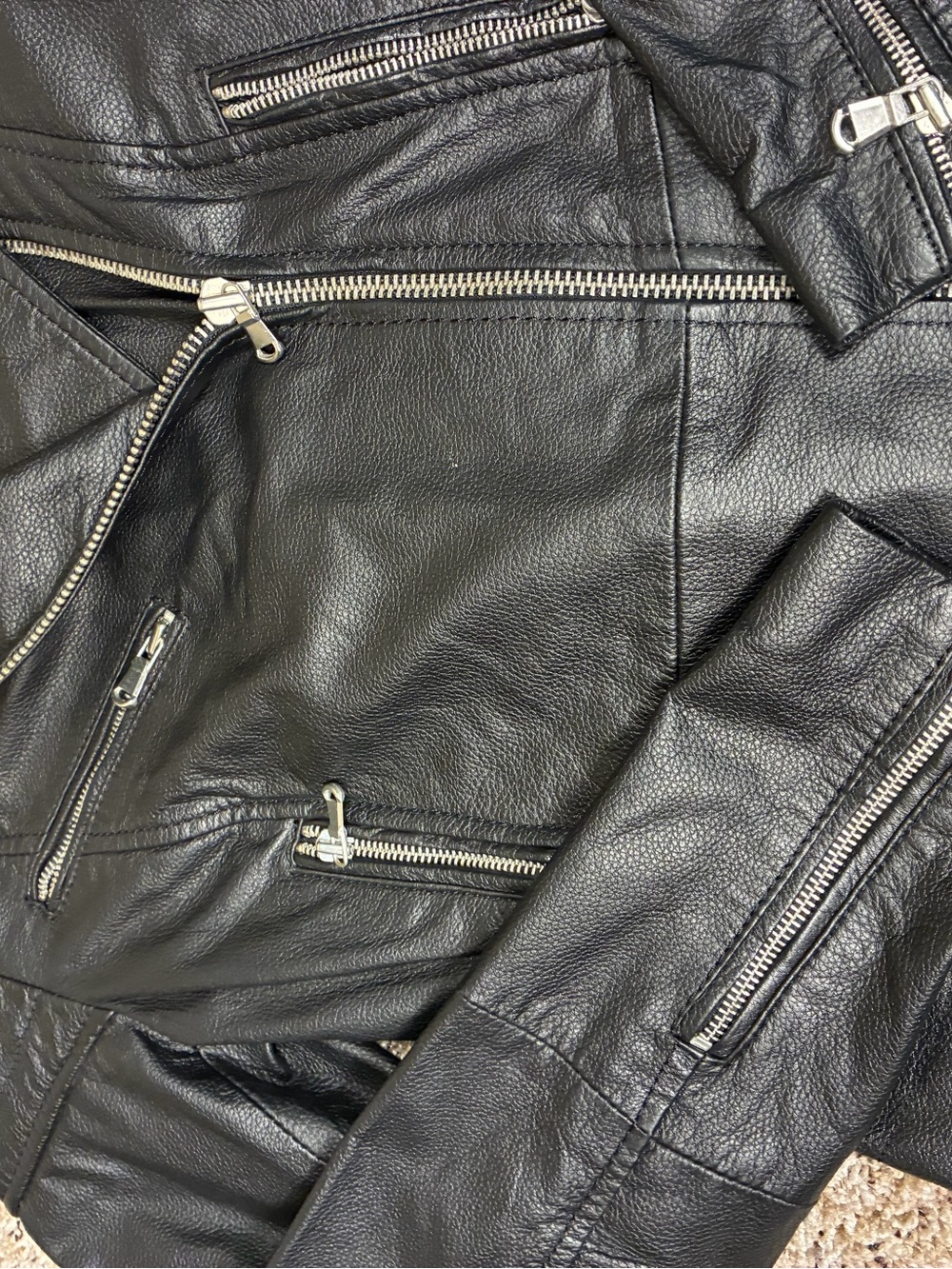 Barney’s Originals Clara 100% Sheep Leather Moto Biker Zipper Jacket - Picture 8 of 15